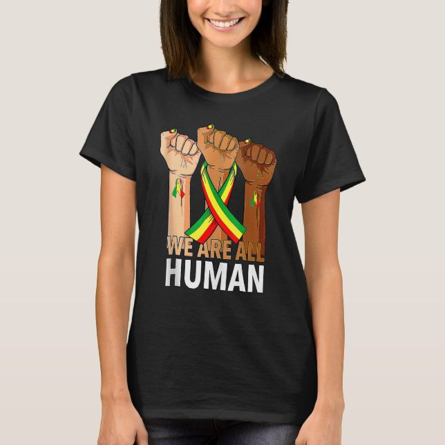 Camiseta Líderes negros inspiradores Puño de poder Mano Mes (Anverso)