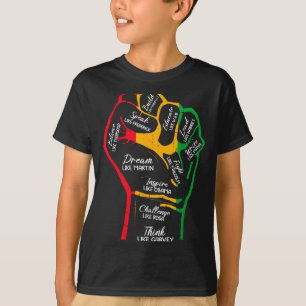 Camiseta Líderes negros inspiradores puño de poder mano neg