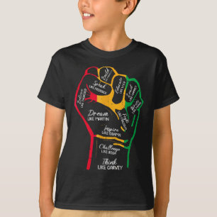 Camiseta Líderes Negros Inspiradores Puño Poderoso Mano Mes
