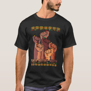 Camiseta Líderes Negros Inspiradores Puño Poderoso Mano Mes