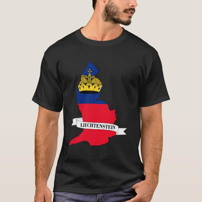 Camiseta  liechtenstein flag map (Anverso)