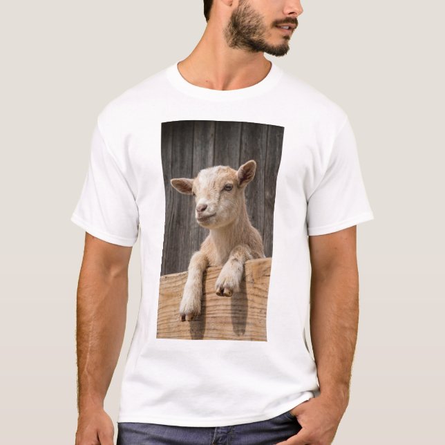 Camiseta Lienzo de arte de pared de granja rústica de cabra (Anverso)