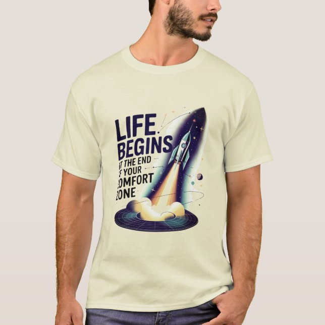 CAMISETA LIFE BEGINS AT THE END OF YOUR COMFORT ZONE D02 (Anverso)
