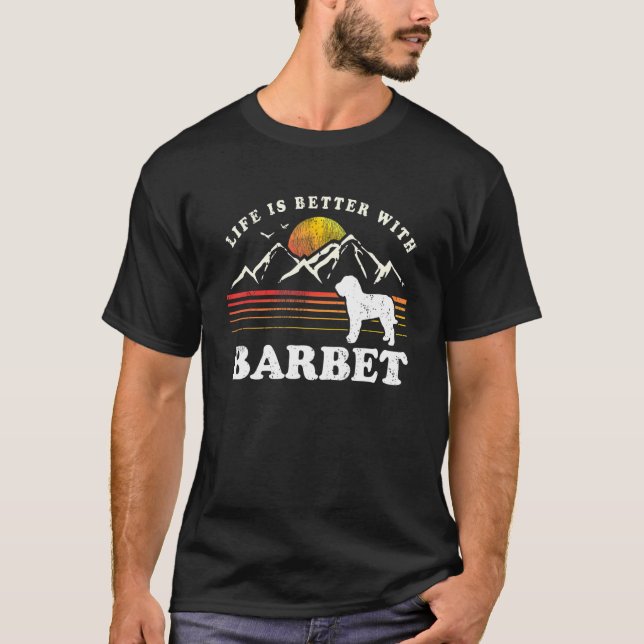 Camiseta Life Better Barbet Vintage Dog Mom Dad (Anverso)