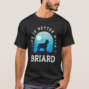 Camiseta Life Better Briard Vintage Blue Dog Mom Dad