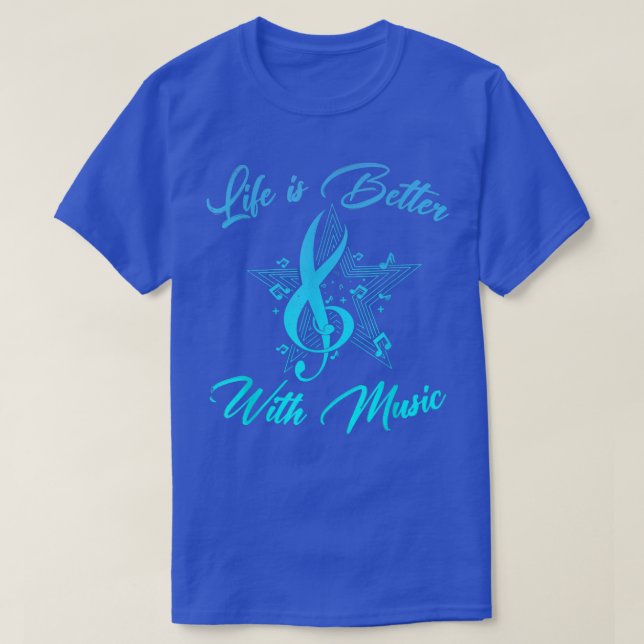 Camiseta Life Better Funny Music Life Notes Funny Men Women (Diseño del anverso)