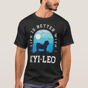 Camiseta Life Better Kyi Leo Vintage Blue Dog Mom Dad