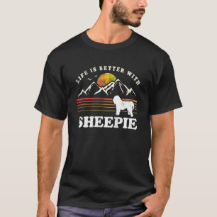 Camiseta Life Better Old English Sheepdog Sheepie Vintage D