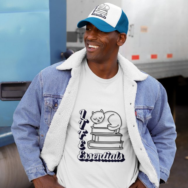 Camiseta LIFE Essentials Word Art | Amantes de los Libros y (Subido por el creador)