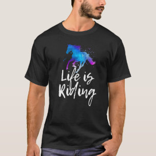 Camiseta LIFE ESTÁ CAMINANDO A Caballo Ecuestre Grafo