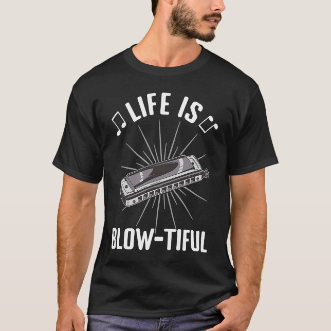 Camiseta Life i soplo el mou de Harmonica Player (Anverso)