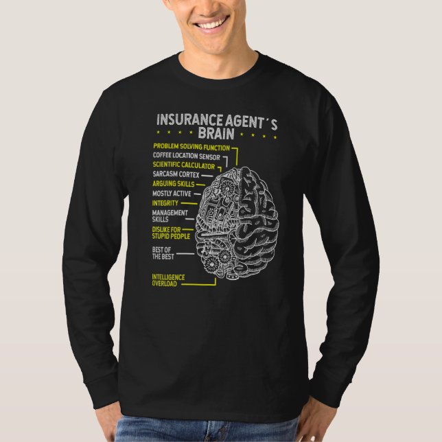 Camiseta Life Insurance Agent Brain Insurance Broker Practi (Anverso)