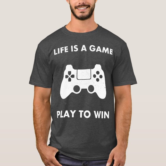 Camiseta Life Is A Game Playo Win gift retro (Anverso)