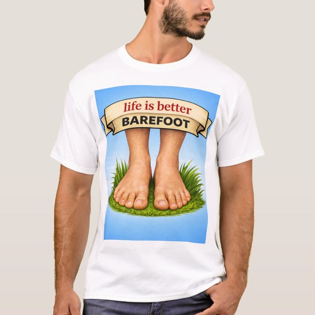 Camiseta Life is better barefoot (Anverso)