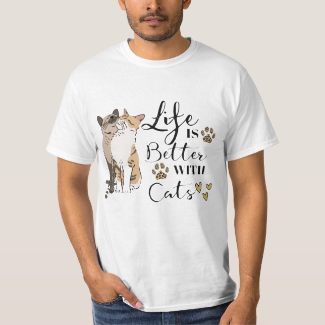 Camiseta Life Is Better With Cats Better Together 🐱🐱 Purr (Anverso)