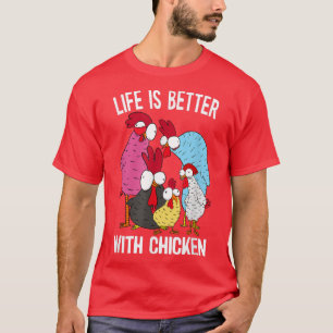Camiseta Life Is Better With Chicken Funny Farmer Men Women