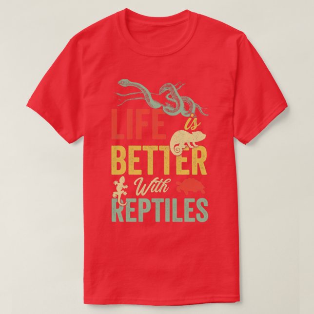 Camiseta life is better with my reptiles (Diseño del anverso)