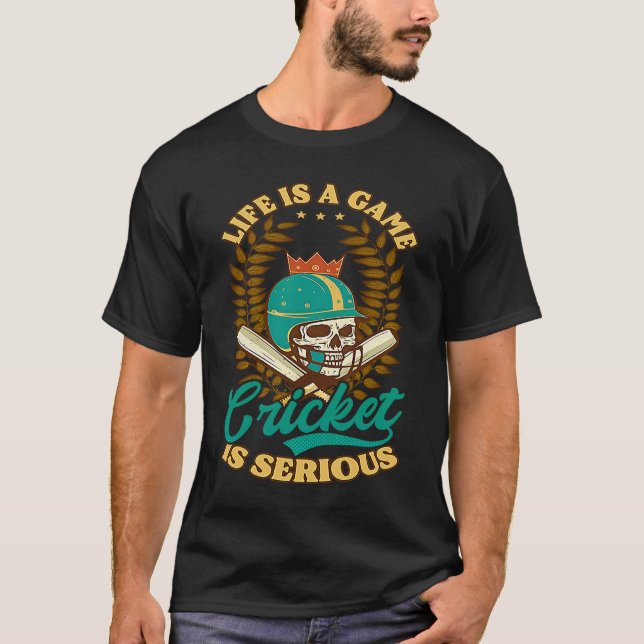 Camiseta Life Is Game Cricket Is Life Cricket Player (Anverso)