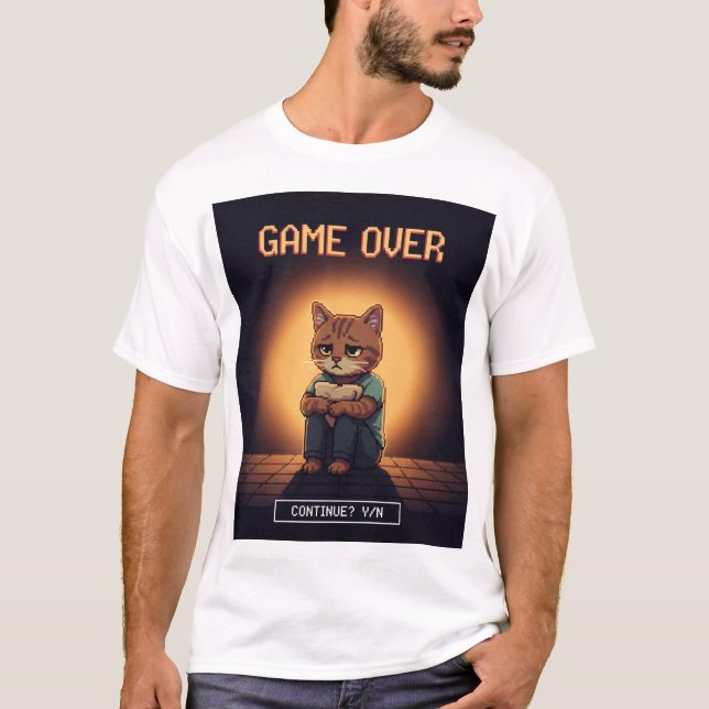 Camiseta Life Is Hard Mode – Game Over But Still Alive (Anverso)