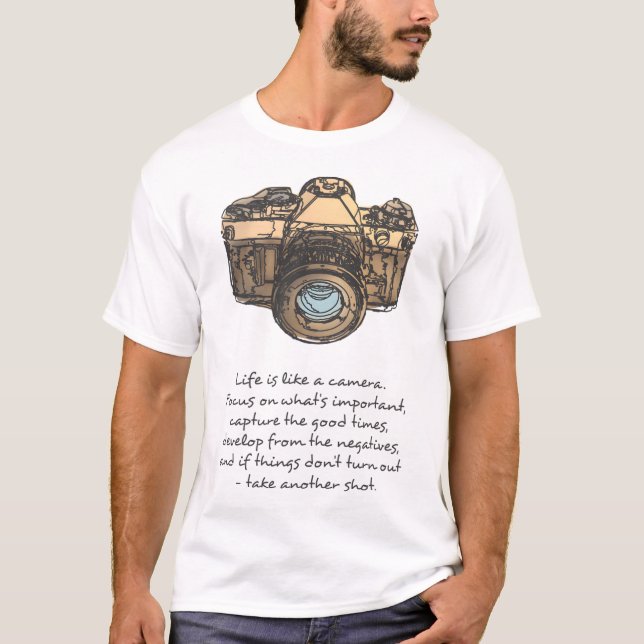 Camiseta Life is Like A Camera Quote and Illustration (Anverso)