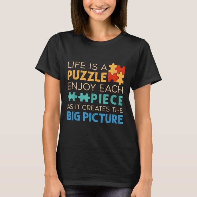 Camiseta Life Is Puzzle Enjoy Each Ece _ Jigsaw Puzzle Love (Anverso)