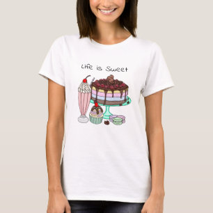 Camiseta Life is Sweet   Cute Dessert Graphics