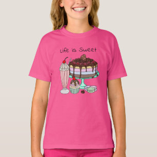 Camiseta Life is Sweet   Cute Dessert Graphics
