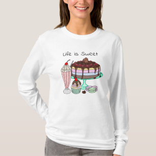 Camiseta Life is Sweet   Cute Dessert Graphics 