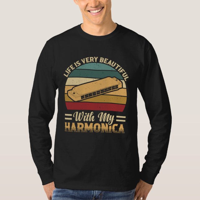 Camiseta Life Is Very Beautiful With My Harmonica Mouth Org (Anverso)