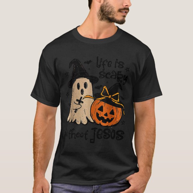 Camiseta Life Is Y Without Jesus Christian Halloween  (Anverso)
