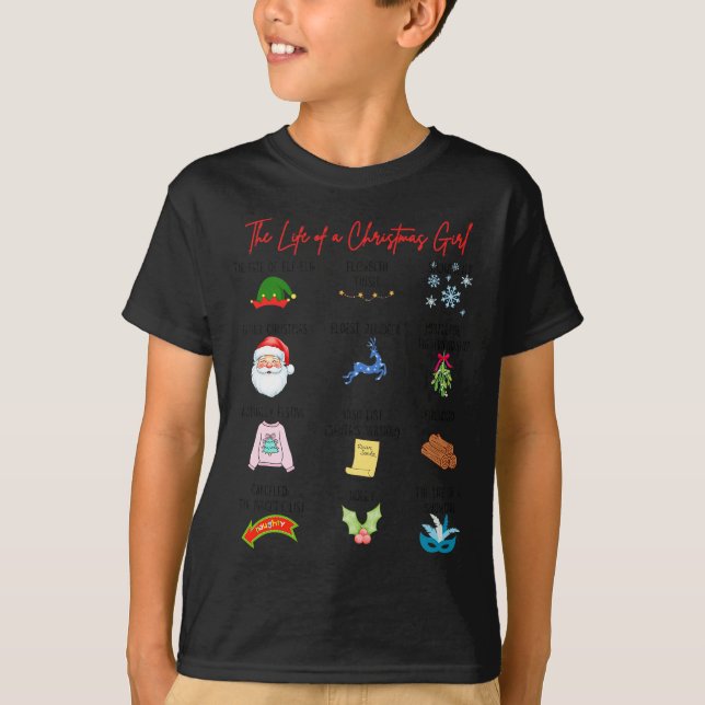 Camiseta Life Of A Christmas Girl Era Nk Bow Preppy Coquett (Anverso)