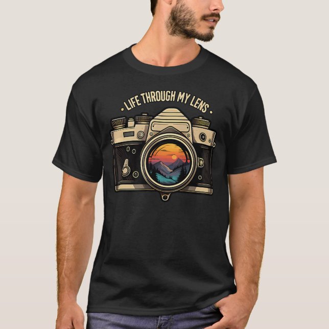 Camiseta Life Through My Lens Camera Photographer Nature Su (Anverso)