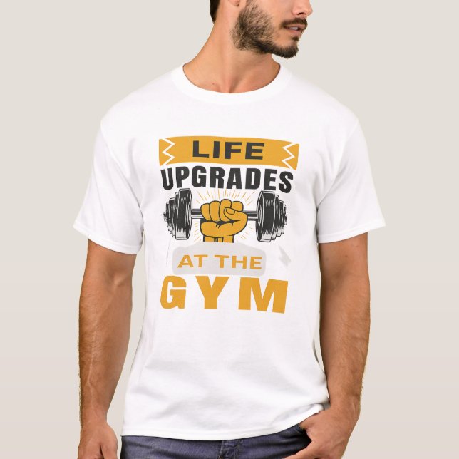 Camiseta Life Upgrades at the Gym (Anverso)