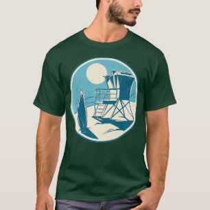 Camiseta Lifeguard Stand Beach Surfboard Retro Vibe Surf