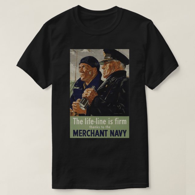 Camiseta LifeLine está firme gracias a la marina mercante (Diseño del anverso)