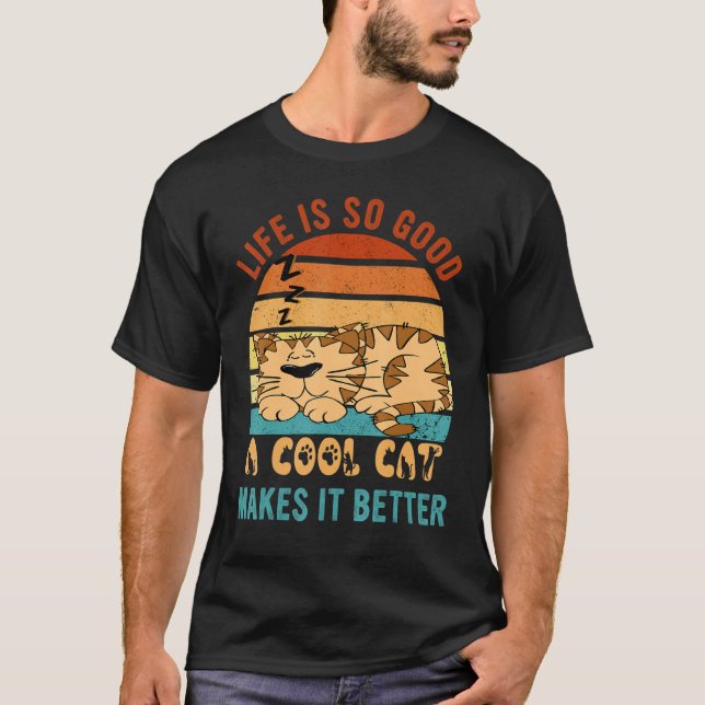Camiseta Life's So Good Cool Cats Make It Better Best Cat M (Anverso)