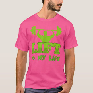 Camiseta Lift Es Mi Vida Weightlifter Diseño Barbell