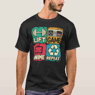 Camiseta Lift, Game, Anime, Repetir
