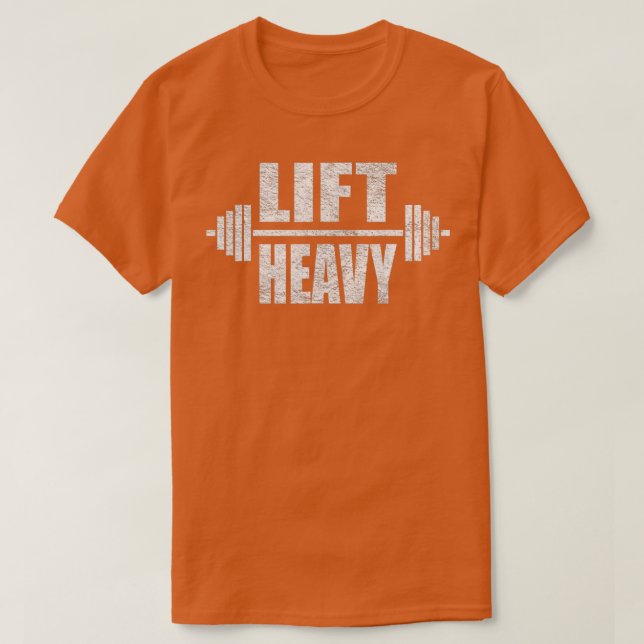 CAMISETA LIFT HEAVY BARBELL PESO DE LEVANTAMIENTO GIMNASIO  (Diseño del anverso)