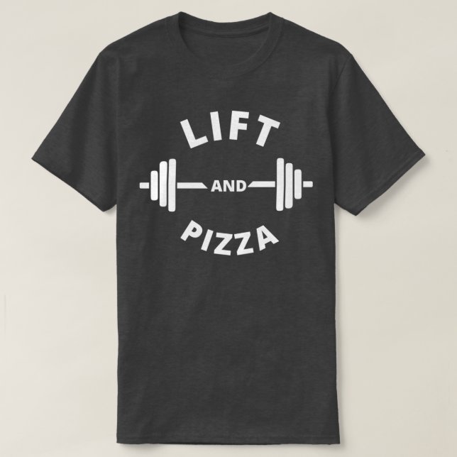 Camiseta Lift y pizza Entrenamiento Yoga Fitness Cumpleaños (Diseño del anverso)