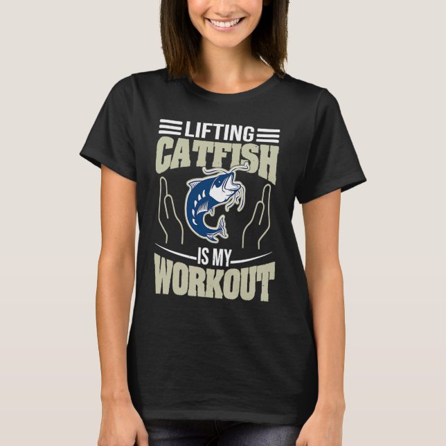 Camiseta Lifting Catfish es mi Workout Noodling Catfish Fi (Anverso)