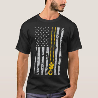 Camiseta Lifting Hook Thin American Flag Crane Operator