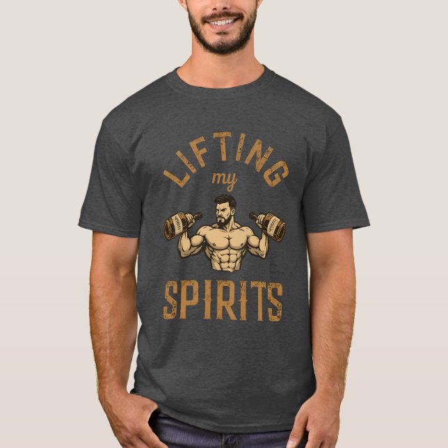 Camiseta Lifting My Spirits -Bodybuilding Gym Humor- Funny (Anverso)