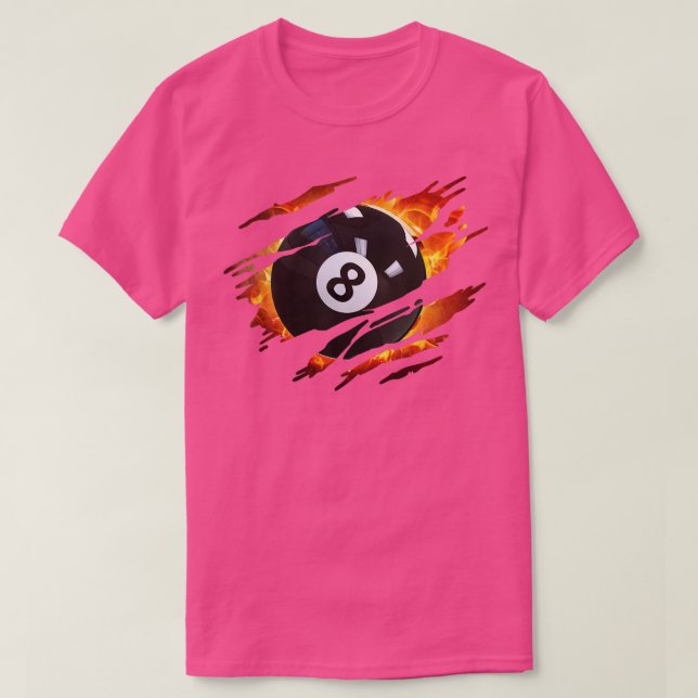 Camiseta Liga de billares masculinos de 8 bolas (Diseño del anverso)