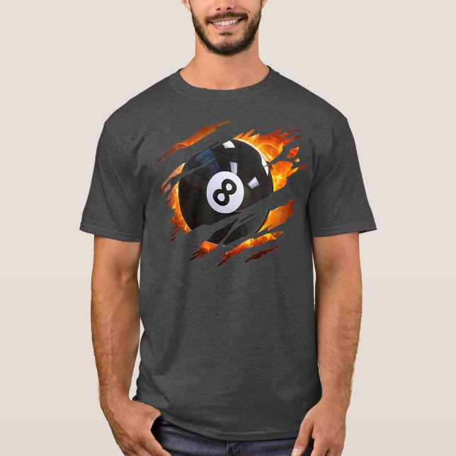 Camiseta Liga de billares masculinos de 8 bolas (Anverso)