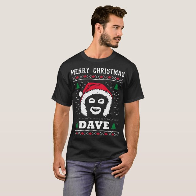 Camiseta Liga de Dave de las Felices Navidad de caballeros (Anverso completo)