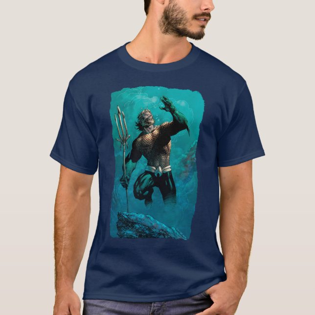 Camiseta Liga de Justicia #10 Aquaman ahogó la variante de  (Anverso)