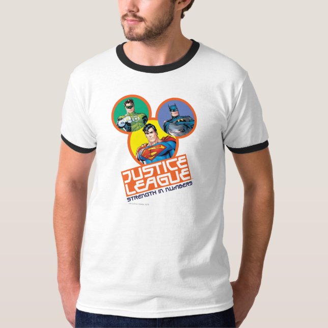Camiseta Liga de Justicia "Fuerza en números" (Anverso)