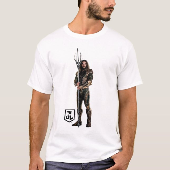 Camiseta Liga de la Justicia | Aquaman En Battlefield (Anverso)