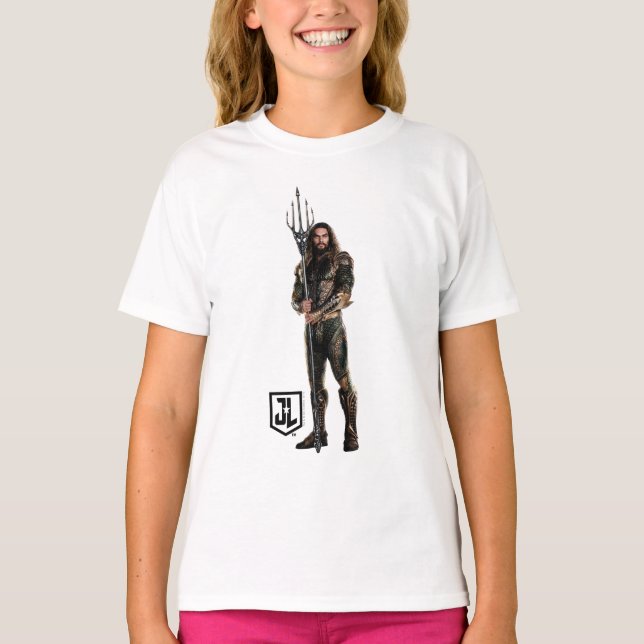 Camiseta Liga de la Justicia | Aquaman En Battlefield (Anverso)